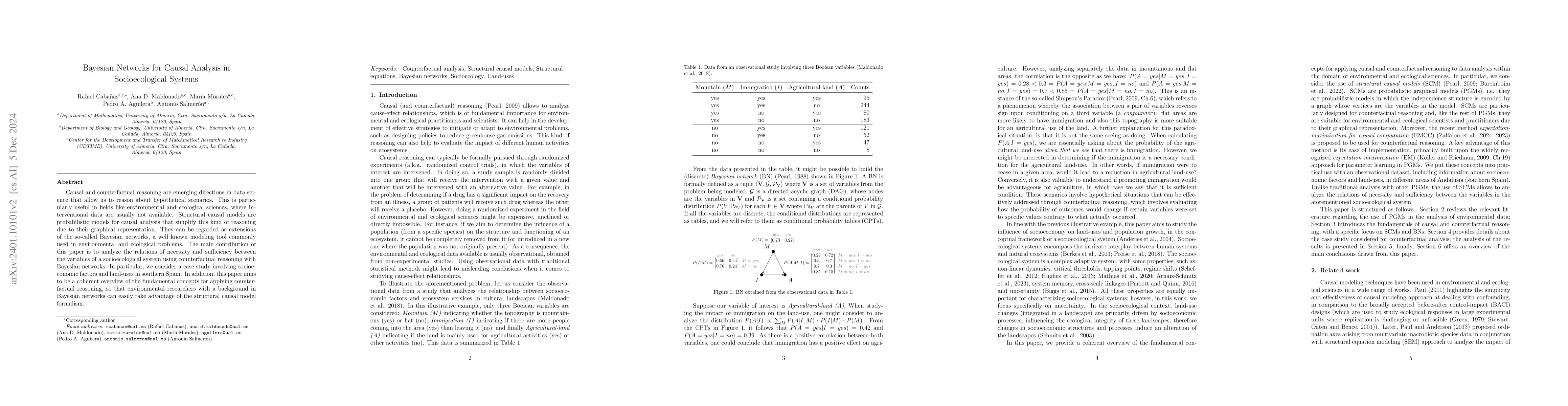 Thumbnail for Counterfactual Reasoning with Probabilistic Graphical Models for
  Analyzing Socioecological Systems