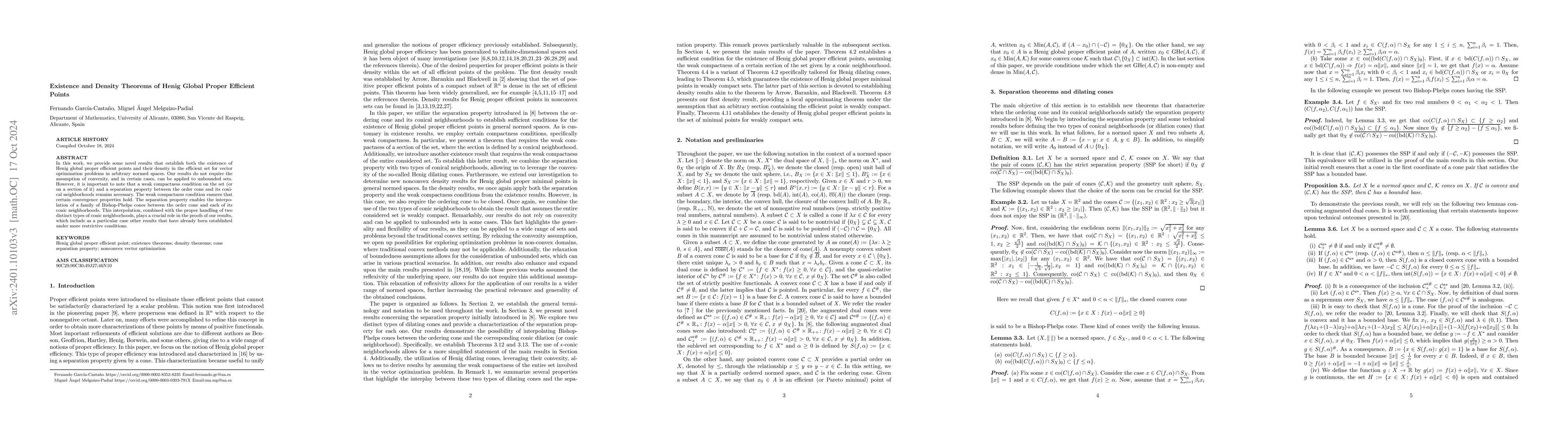 Thumbnail for Existence and Density Theorems of Henig Global Proper Efficient Points
  in Non-Convex Vector Optimization Problems