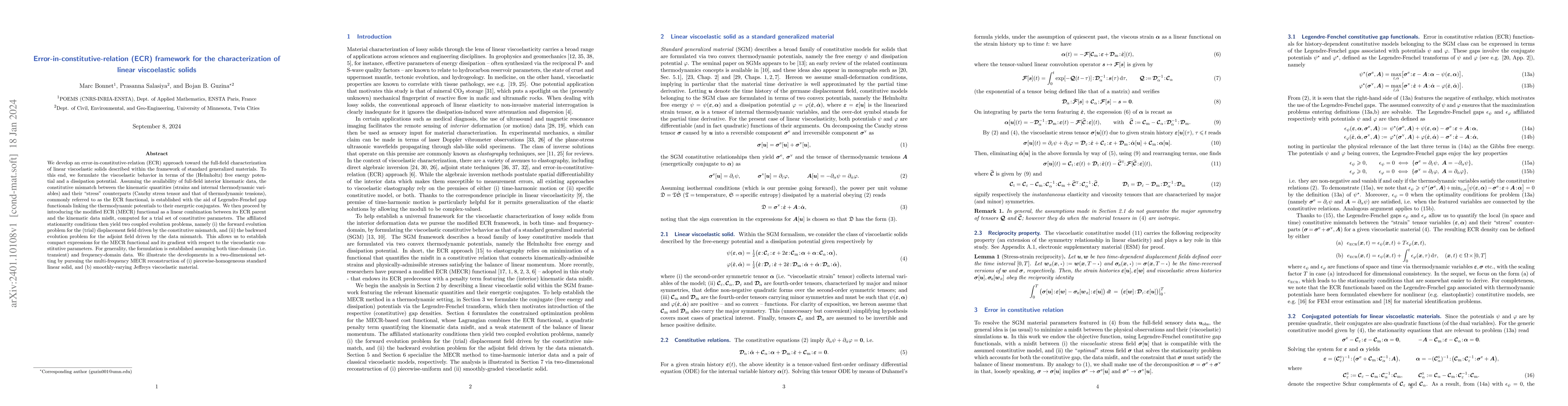 Thumbnail for Error-in-constitutive-relation (ECR) framework for the characterization
  of linear viscoelastic solids