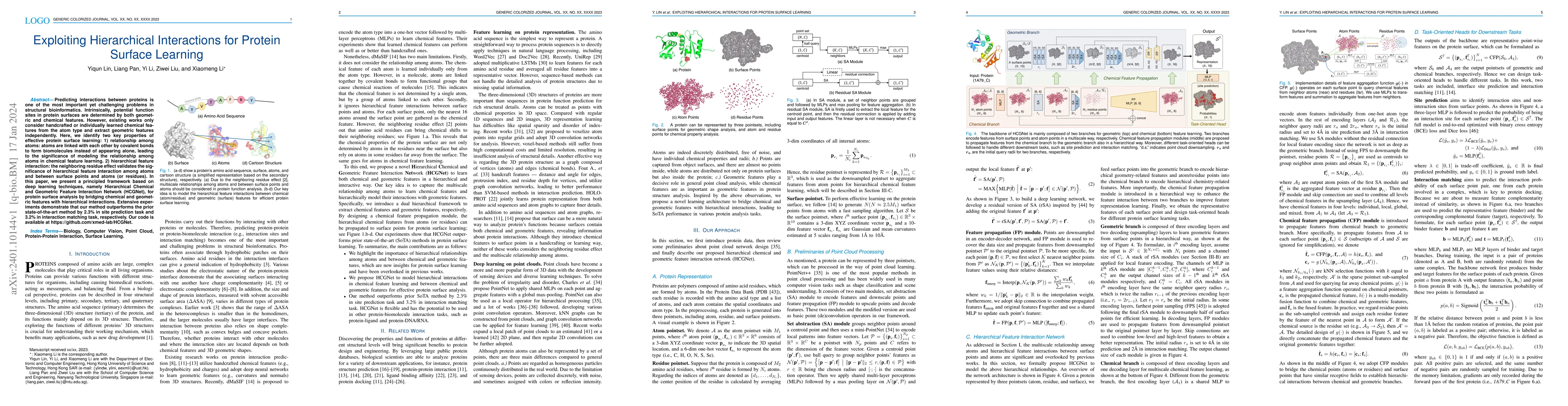 Thumbnail for Exploiting Hierarchical Interactions for Protein Surface Learning