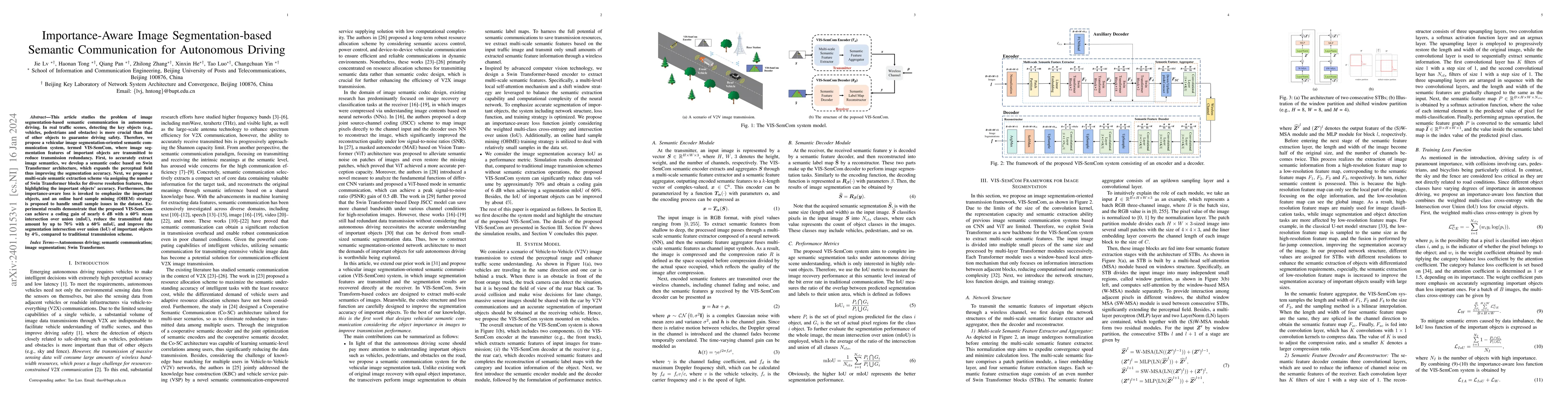 Thumbnail for Importance-Aware Image Segmentation-based Semantic Communication for
  Autonomous Driving