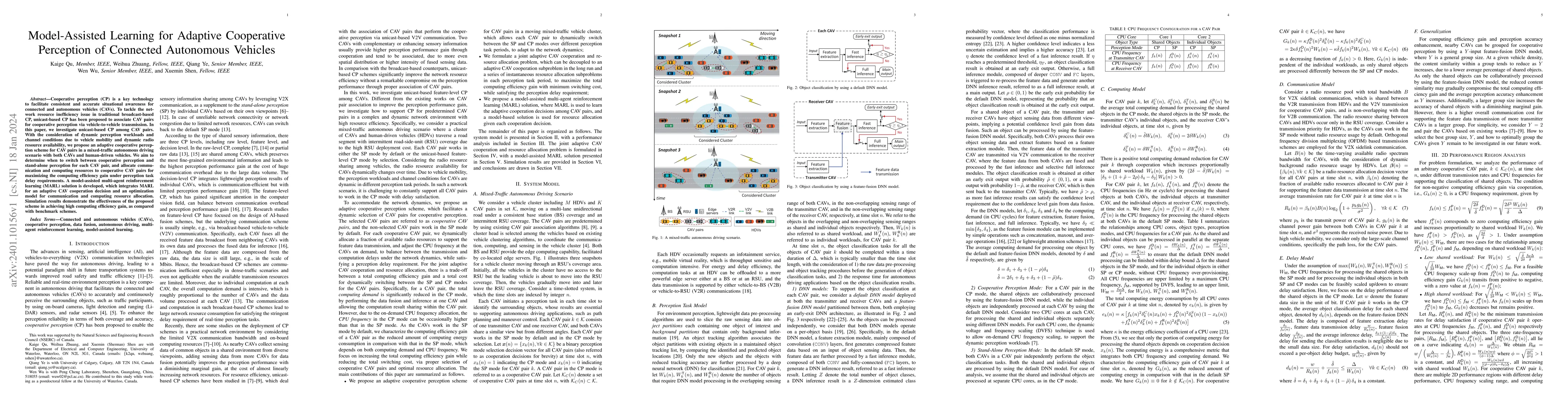 Thumbnail for Model-Assisted Learning for Adaptive Cooperative Perception of Connected
  Autonomous Vehicles