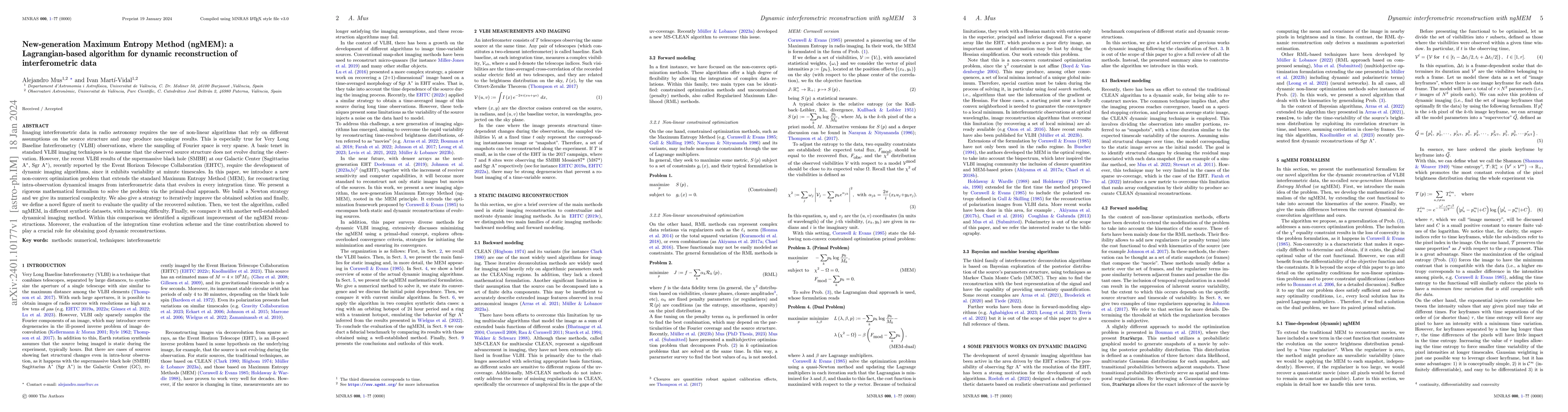 Thumbnail for New-generation Maximum Entropy Method (ngMEM): a Lagrangian-based
  algorithm for dynamic reconstruction of interferometric data
