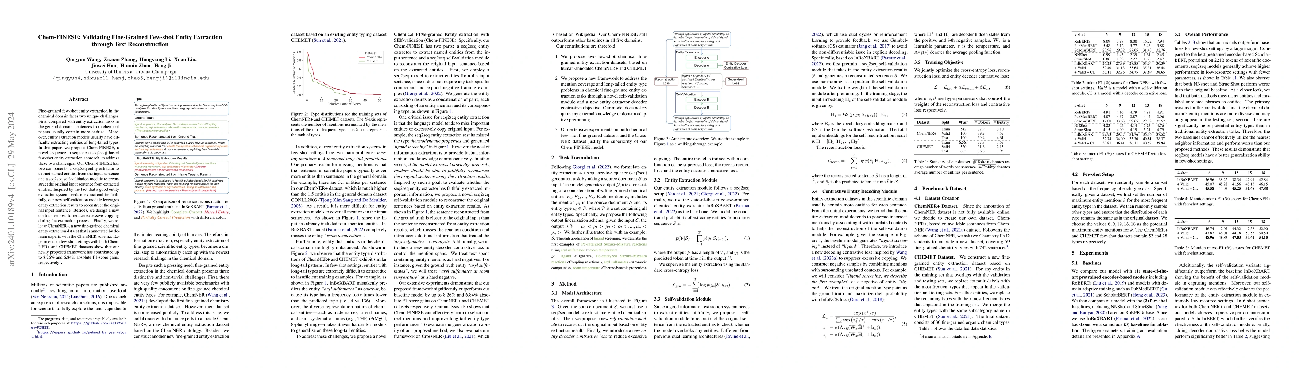 Thumbnail for Chem-FINESE: Validating Fine-Grained Few-shot Entity Extraction through
  Text Reconstruction