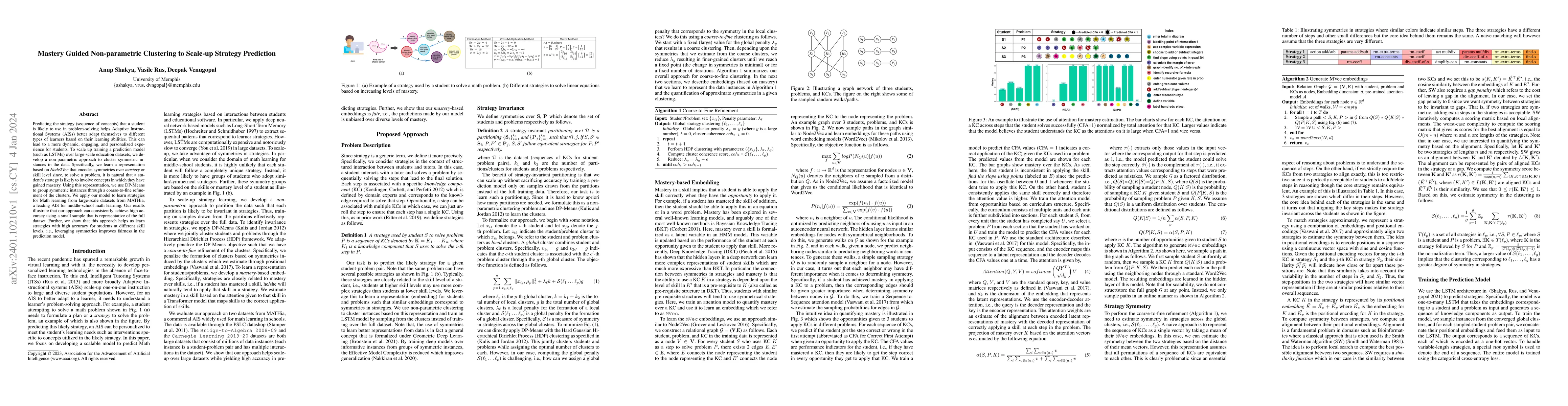 Thumbnail for Mastery Guided Non-parametric Clustering to Scale-up Strategy Prediction