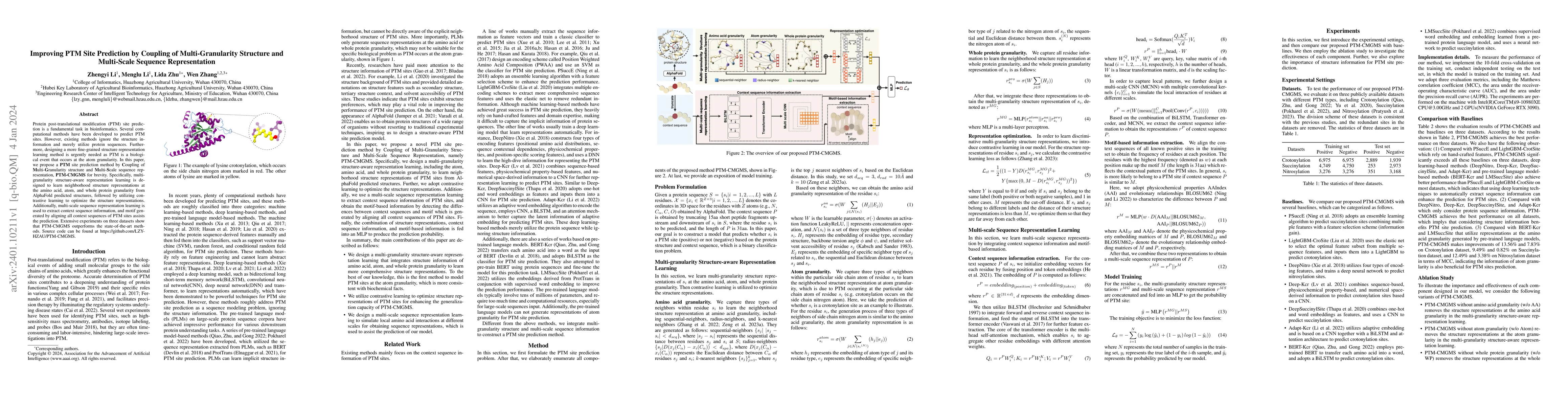 Thumbnail for Improving PTM Site Prediction by Coupling of Multi-Granularity Structure
  and Multi-Scale Sequence Representation