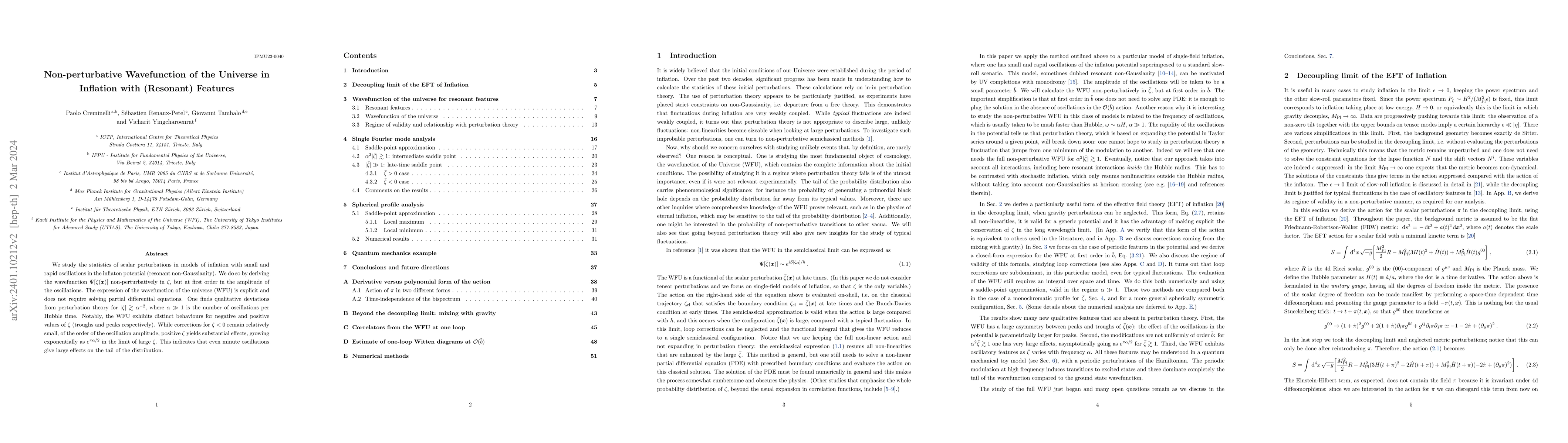 Thumbnail for Non-perturbative Wavefunction of the Universe in Inflation with
  (Resonant) Features