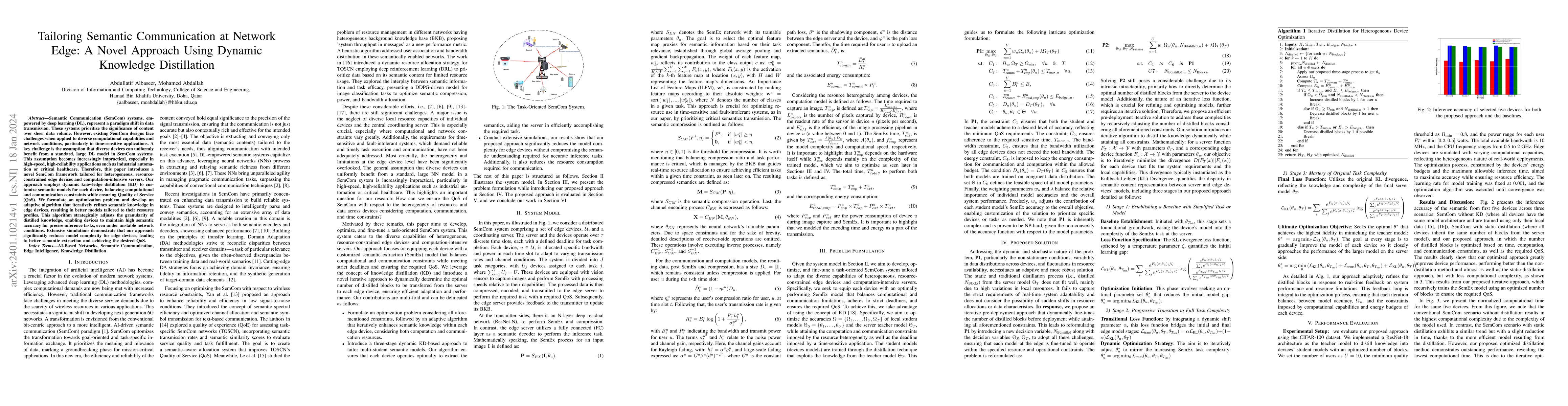 Thumbnail for Tailoring Semantic Communication at Network Edge: A Novel Approach Using
  Dynamic Knowledge Distillation