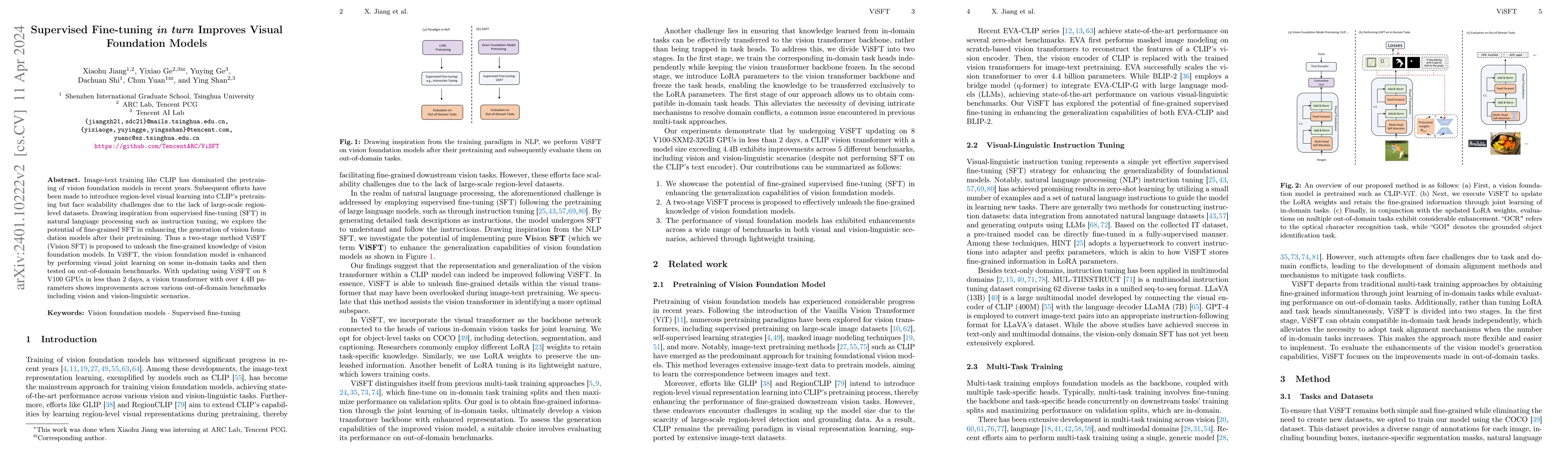Thumbnail for Supervised Fine-tuning in turn Improves Visual Foundation Models