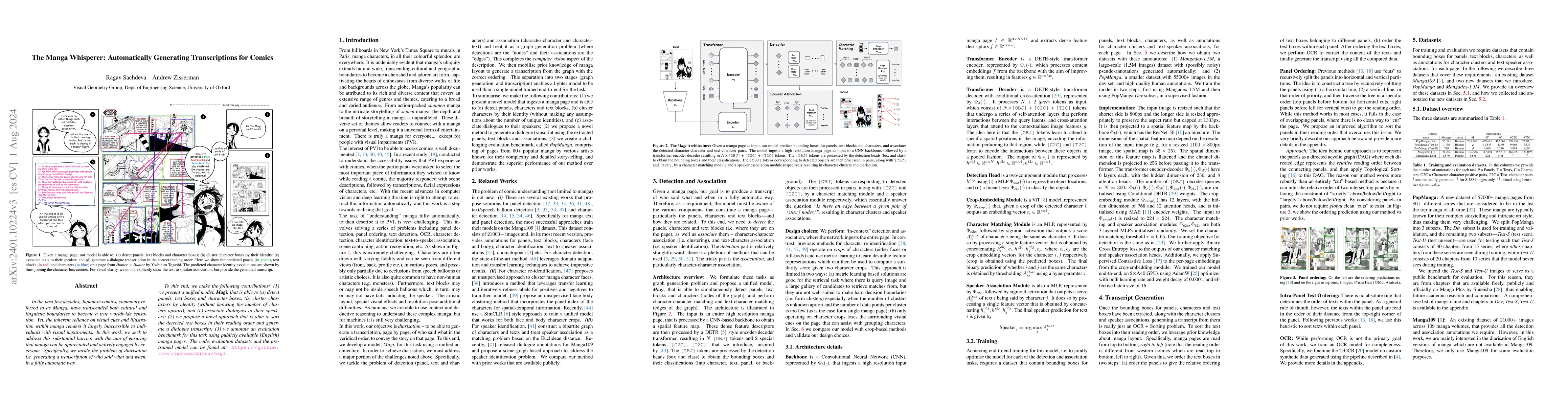 Thumbnail for The Manga Whisperer: Automatically Generating Transcriptions for Comics