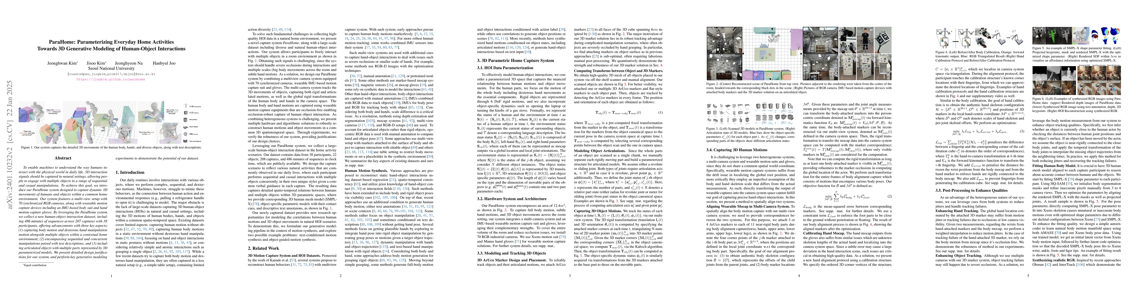 Thumbnail for ParaHome: Parameterizing Everyday Home Activities Towards 3D Generative
  Modeling of Human-Object Interactions
