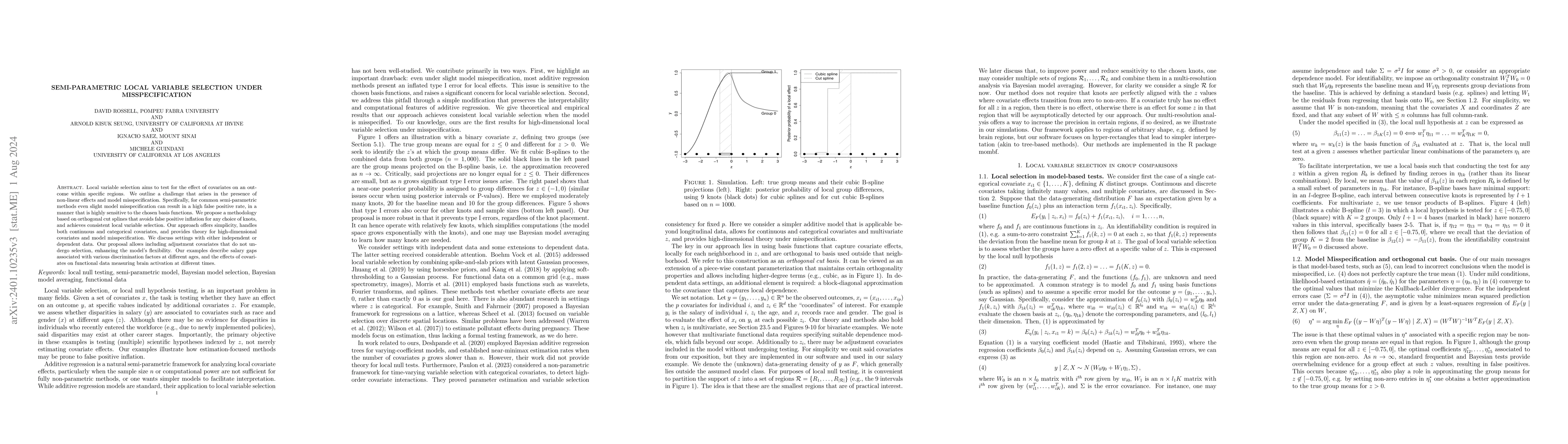 Thumbnail for Semi-parametric local variable selection under misspecification