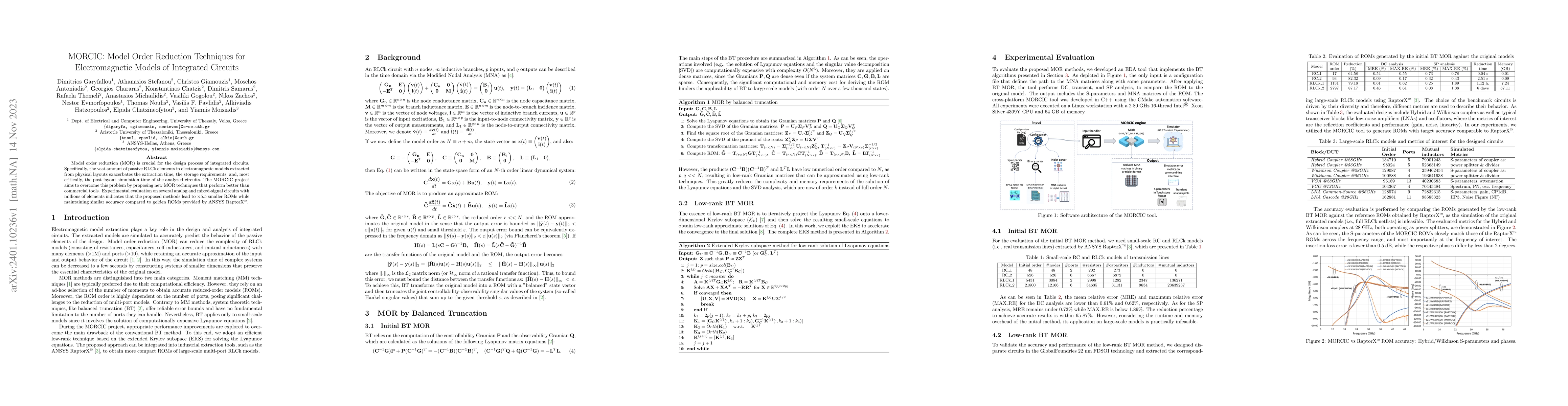 Thumbnail for MORCIC: Model Order Reduction Techniques for Electromagnetic Models of
  Integrated Circuits