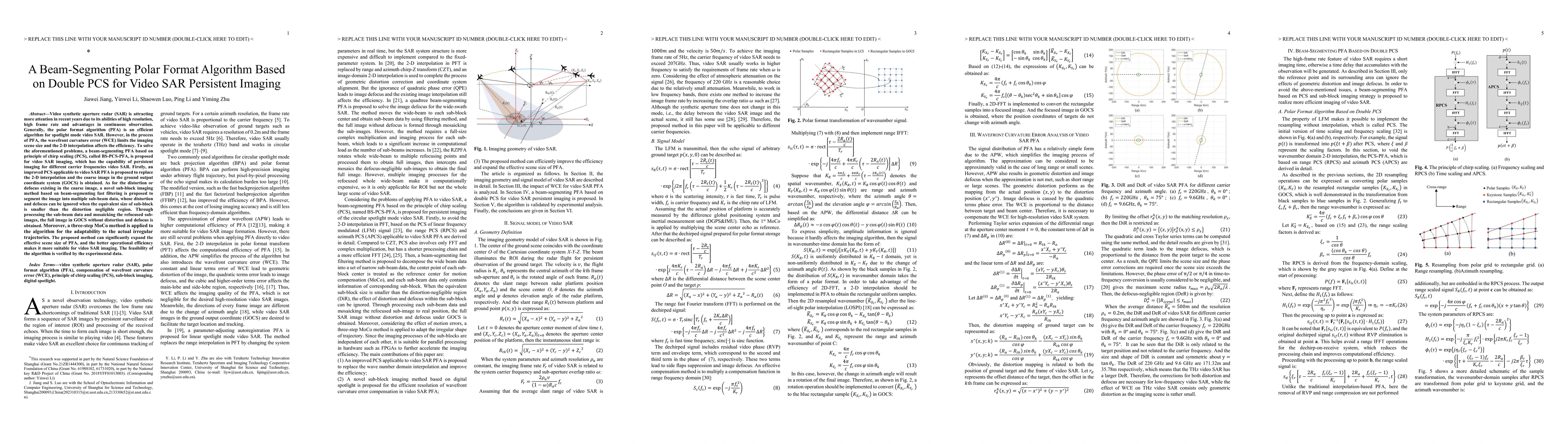Thumbnail for A Beam-Segmenting Polar Format Algorithm Based on Double PCS for Video
  SAR Persistent Imaging