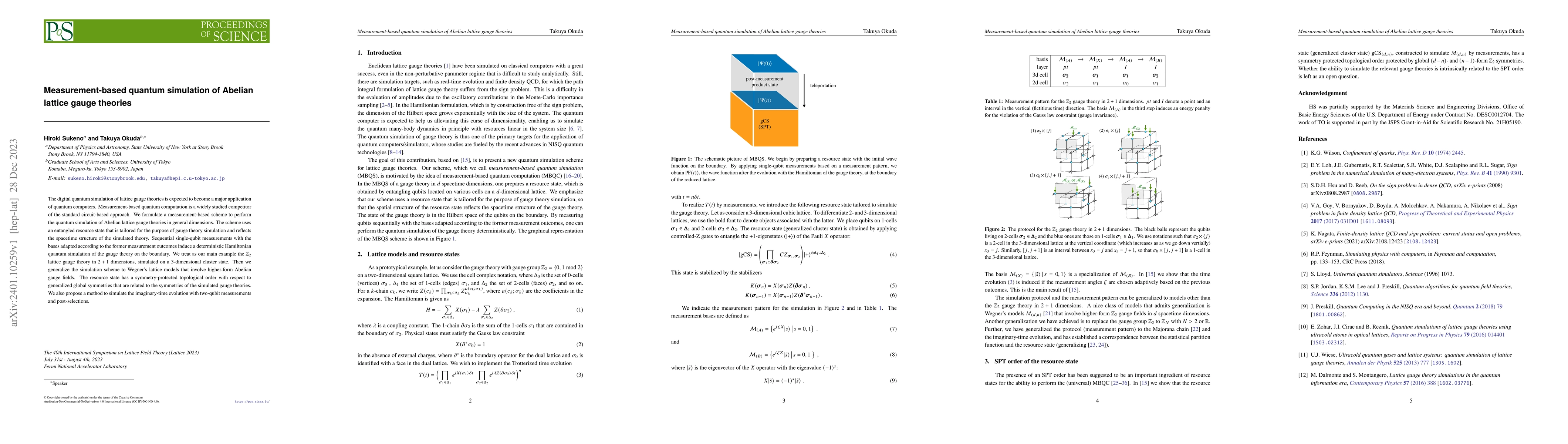 Thumbnail for Measurement-based quantum simulation of Abelian lattice gauge theories