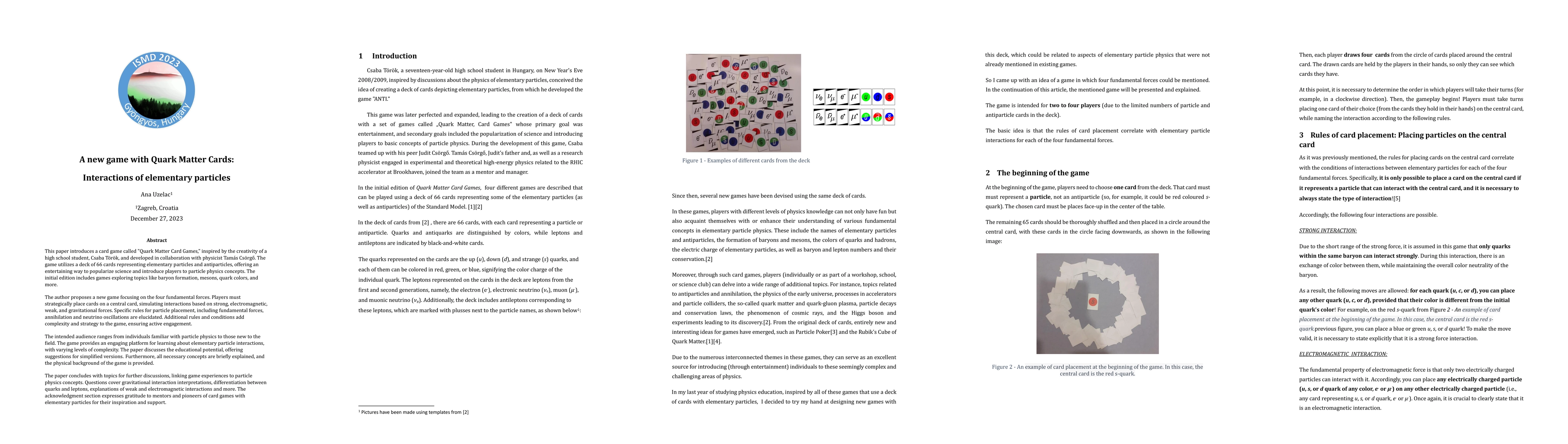 Thumbnail for A new game with Quark Matter Cards:Interactions of elementary particles