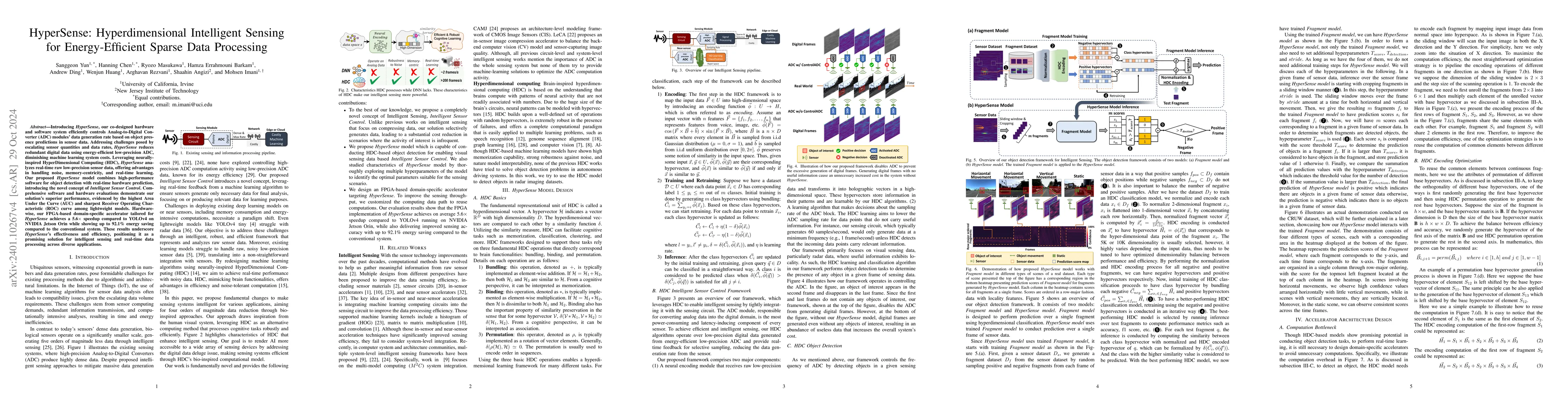 Thumbnail for HyperSense: Hyperdimensional Intelligent Sensing for Energy-Efficient
  Sparse Data Processing