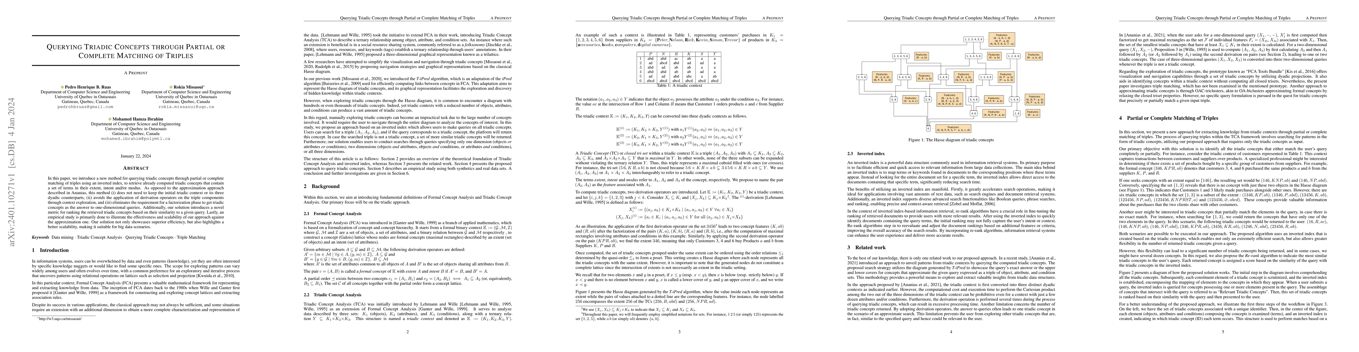 Thumbnail for Querying Triadic Concepts through Partial or Complete Matching of
  Triples