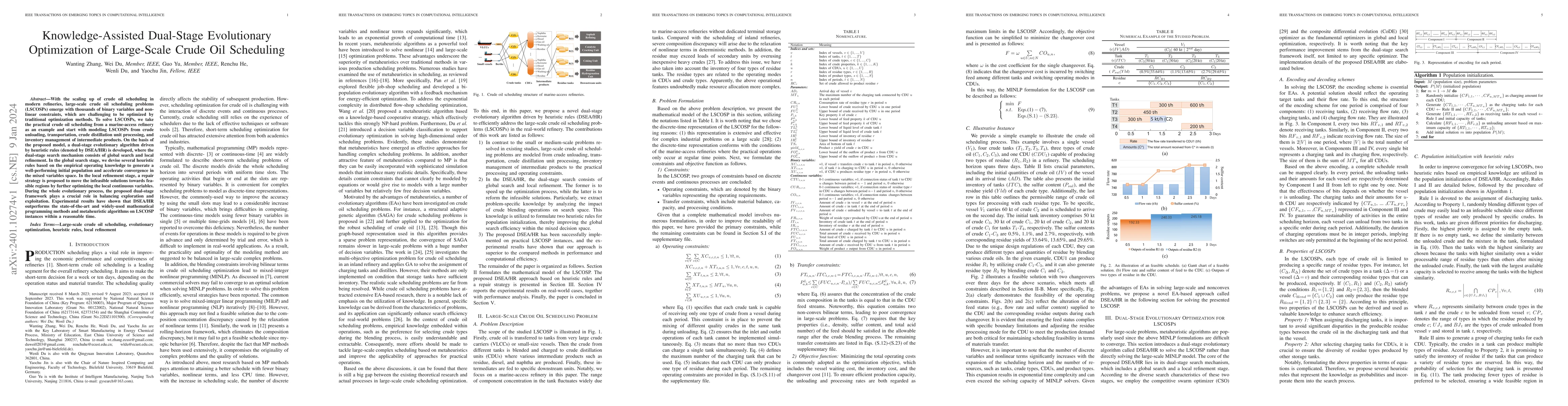 Thumbnail for Knowledge-Assisted Dual-Stage Evolutionary Optimization of Large-Scale
  Crude Oil Scheduling