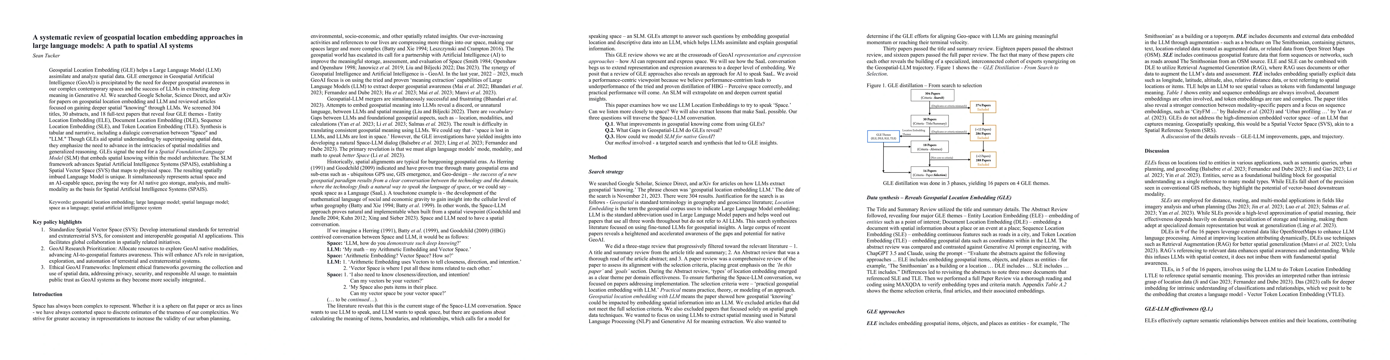 Thumbnail for A systematic review of geospatial location embedding approaches in large
  language models: A path to spatial AI systems
