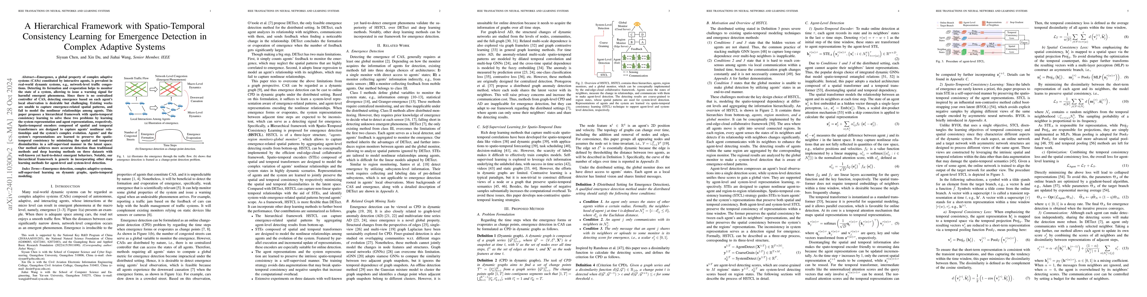 Thumbnail for A Hierarchical Framework with Spatio-Temporal Consistency Learning for
  Emergence Detection in Complex Adaptive Systems