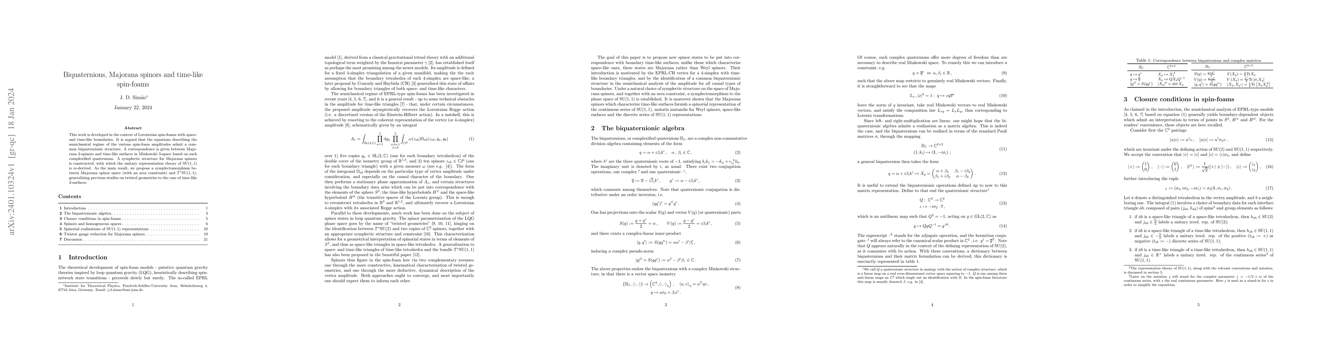 Thumbnail for Biquaternions, Majorana spinors and time-like spin-foams
