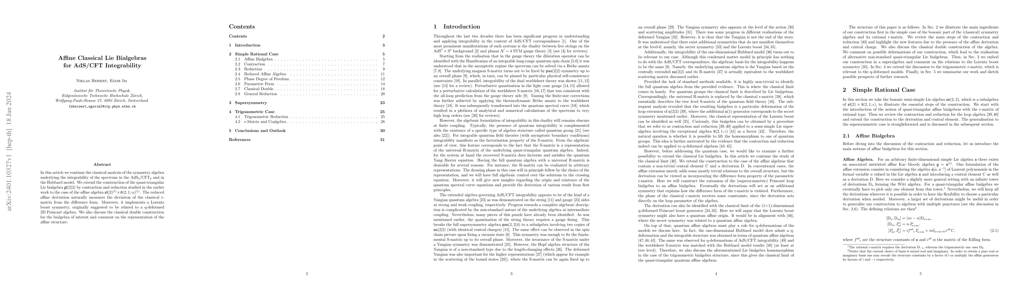 Thumbnail for Affine Classical Lie Bialgebras for AdS/CFT Integrability