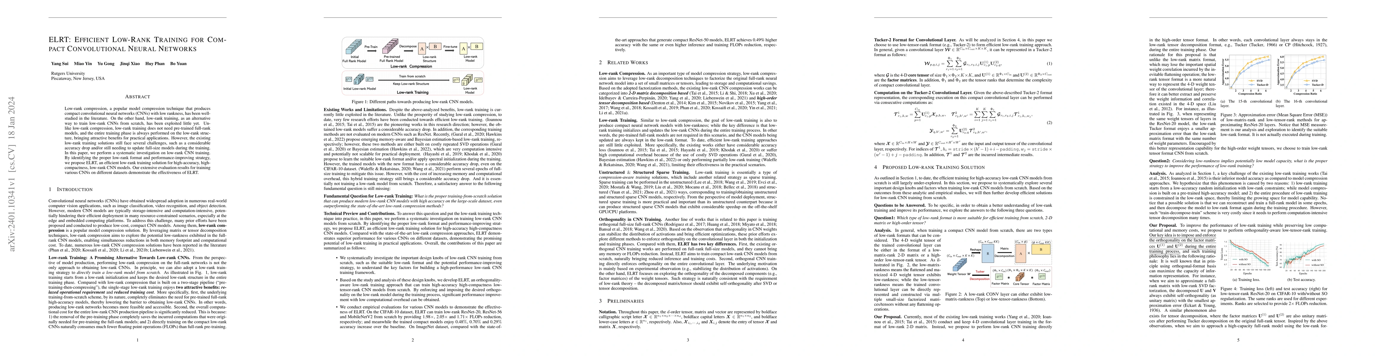 Thumbnail for ELRT: Efficient Low-Rank Training for Compact Convolutional Neural
  Networks