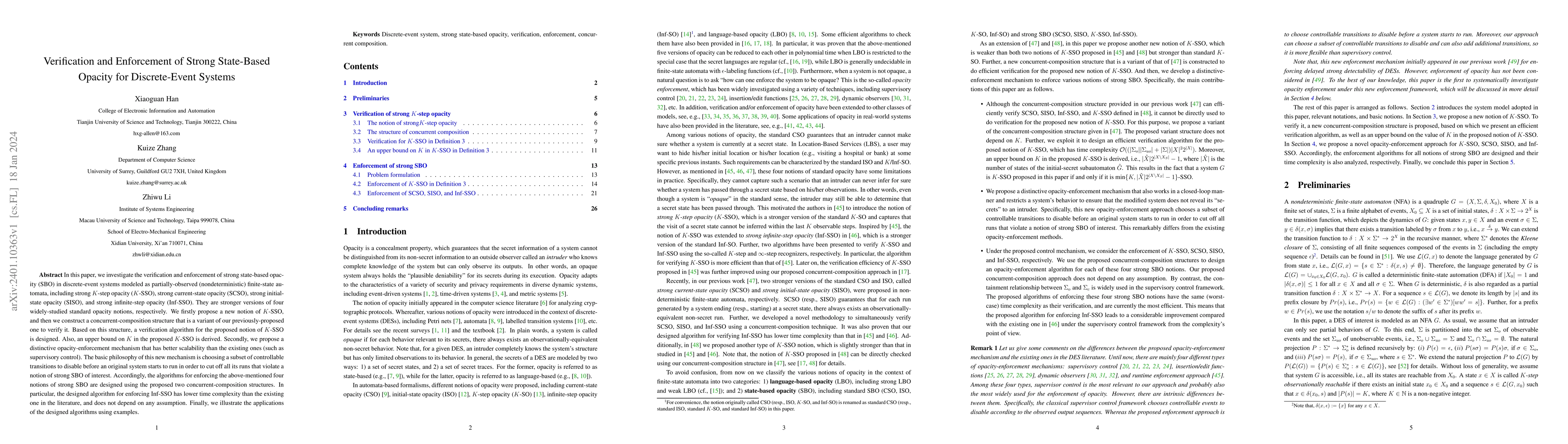 Thumbnail for Verification and Enforcement of Strong State-Based Opacity for
  Discrete-Event Systems