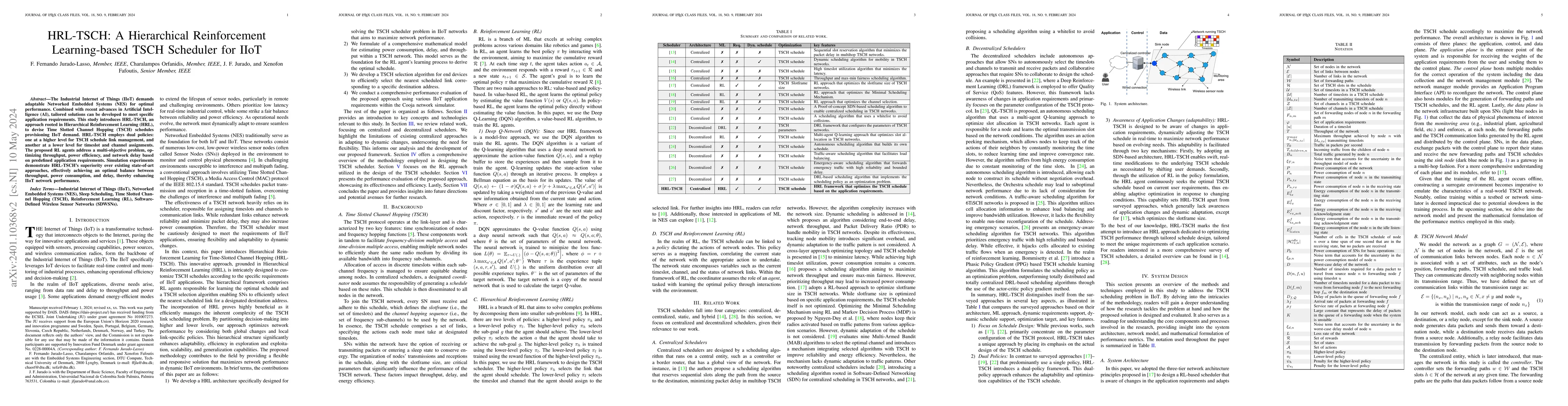 Thumbnail for HRL-TSCH: A Hierarchical Reinforcement Learning-based TSCH Scheduler for
  IIoT