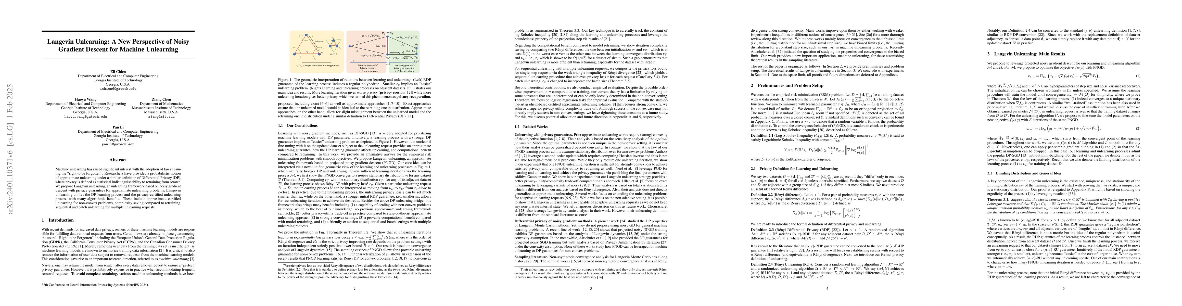 Thumbnail for Langevin Unlearning: A New Perspective of Noisy Gradient Descent for
  Machine Unlearning