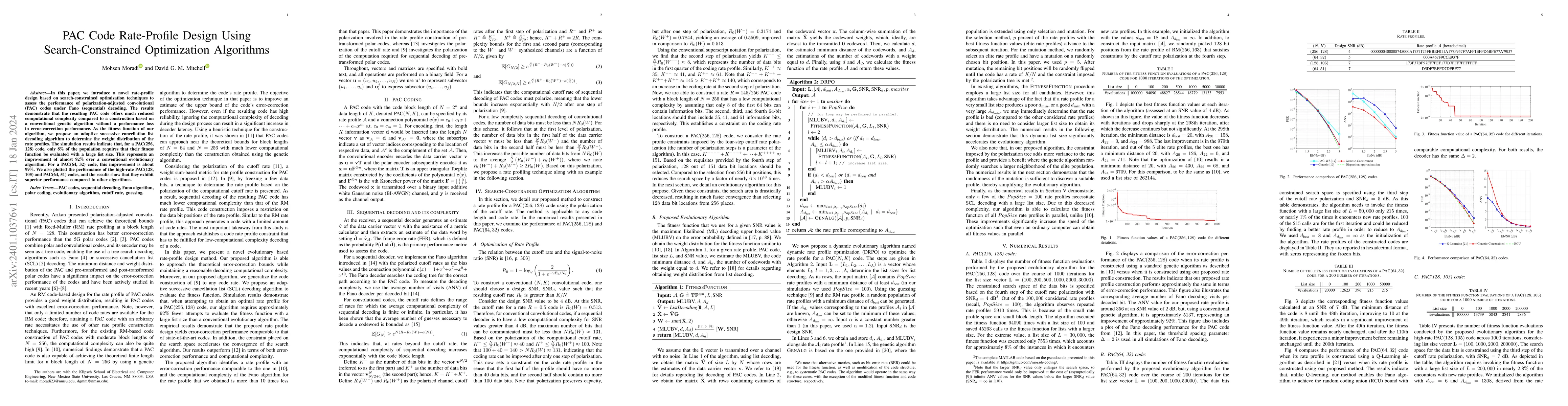 Thumbnail for PAC Code Rate-Profile Design Using Search-Constrained Optimization
  Algorithms