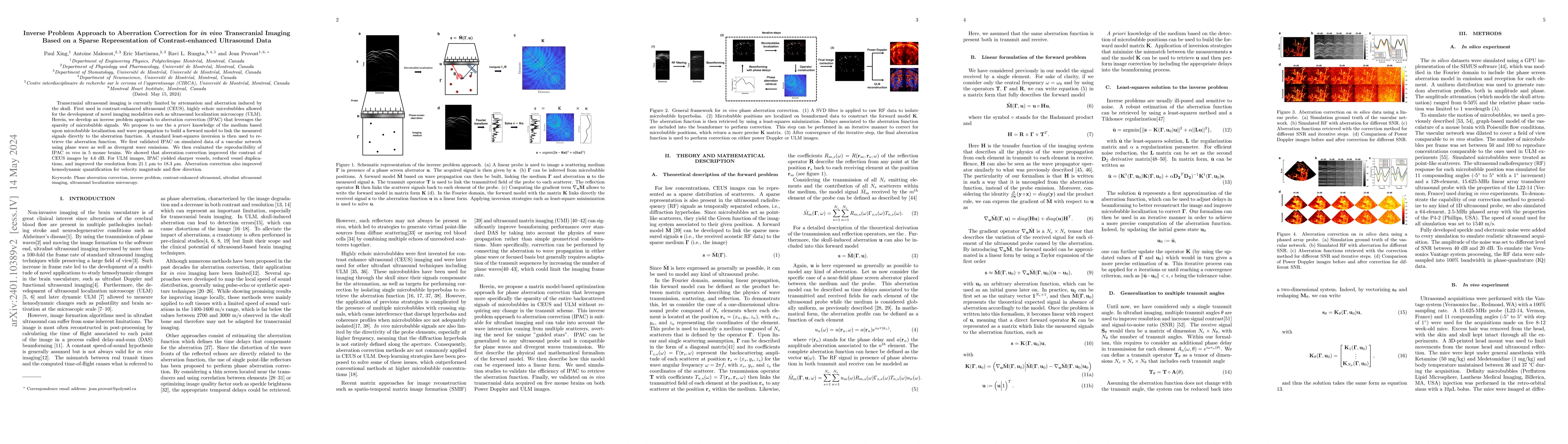 Thumbnail for Inverse Problem Approach to Aberration Correction for in vivo
  Transcranial Imaging Based on a Sparse Representation of Contrast-enhanced
  Ultrasound Data