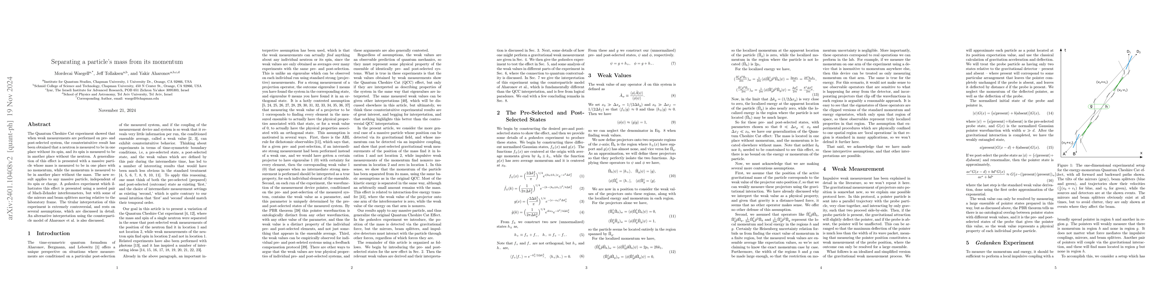 Thumbnail for Separating a particle's mass from its momentum