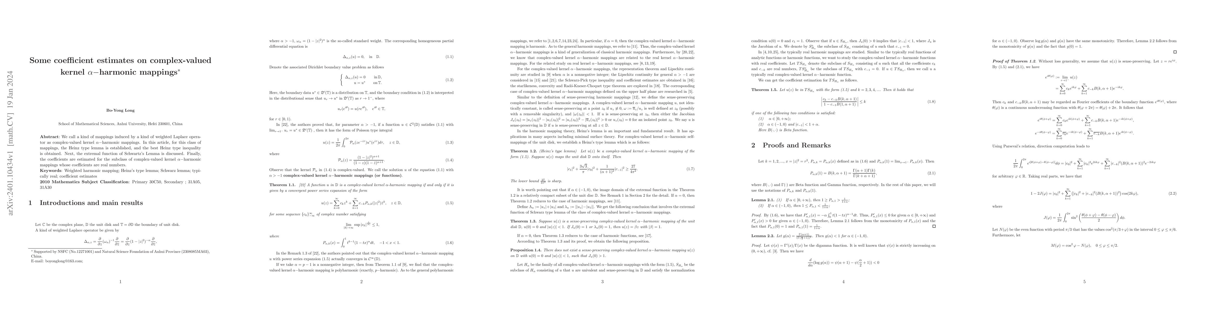 Thumbnail for Some coefficient estimates on complex valued kernel $\alpha$-harmonic
  mappings