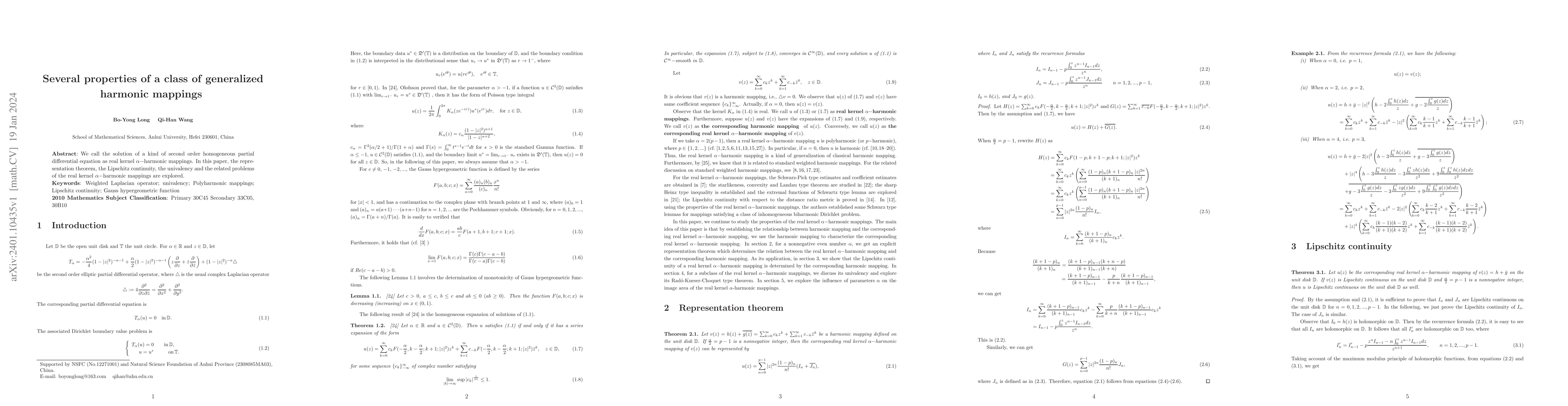 Thumbnail for Several properties of a class of generalized harmonic mappings