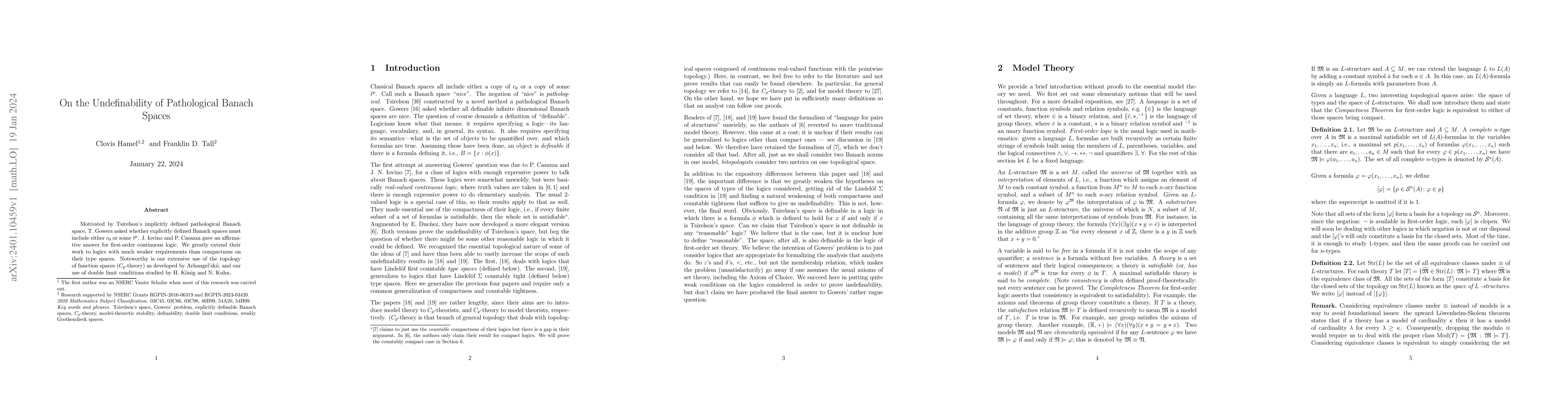 Thumbnail for On the undefinability of pathological Banach spaces