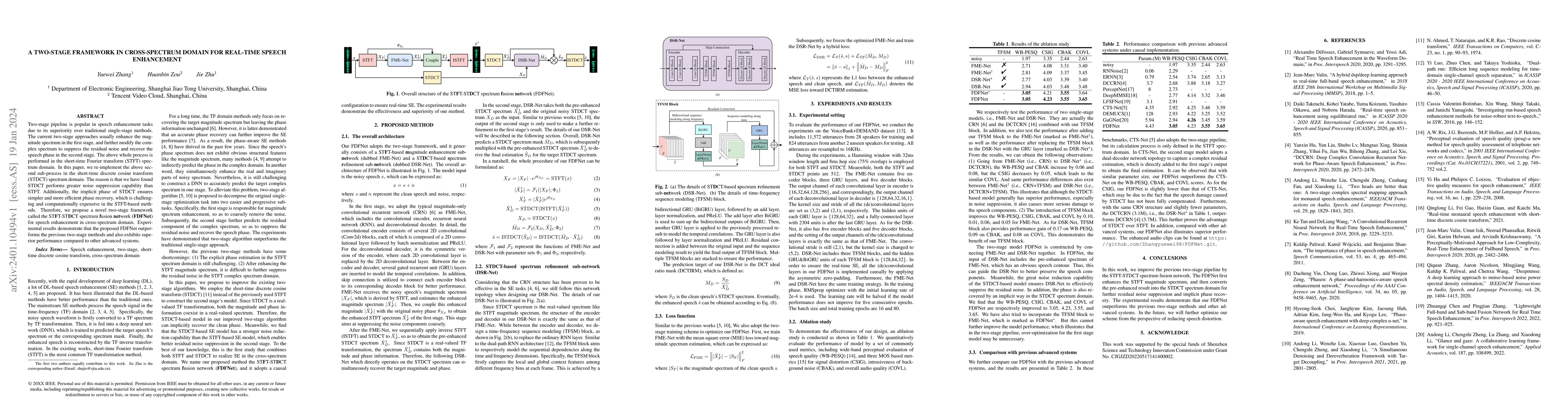 Thumbnail for A Two-Stage Framework in Cross-Spectrum Domain for Real-Time Speech
  Enhancement