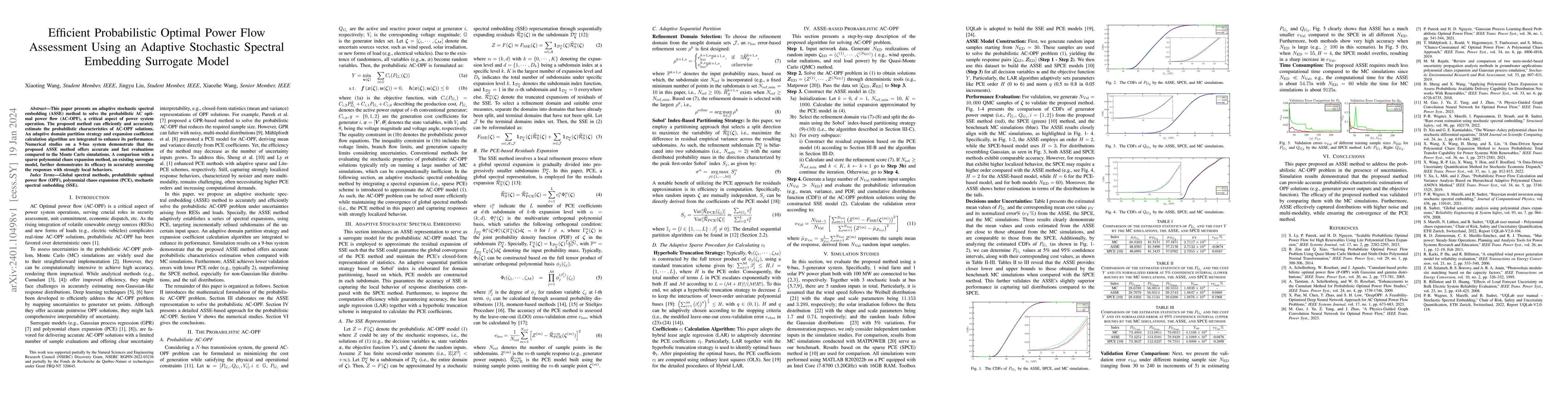 Thumbnail for Efficient Probabilistic Optimal Power Flow Assessment Using an Adaptive
  Stochastic Spectral Embedding Surrogate Model
