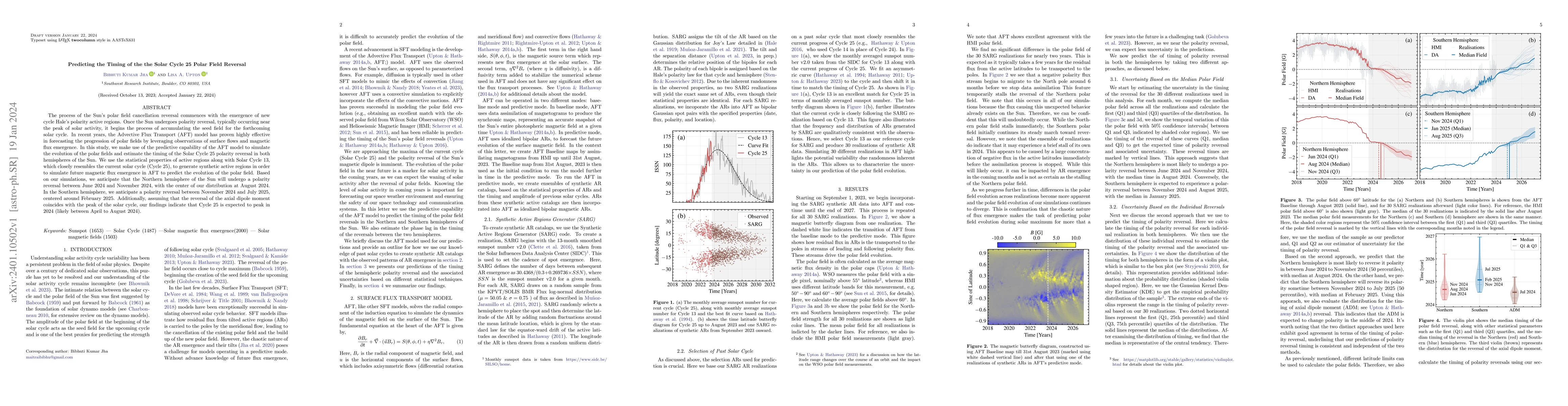 Thumbnail for Predicting the Timing of the the Solar Cycle 25 Polar Field Reversal