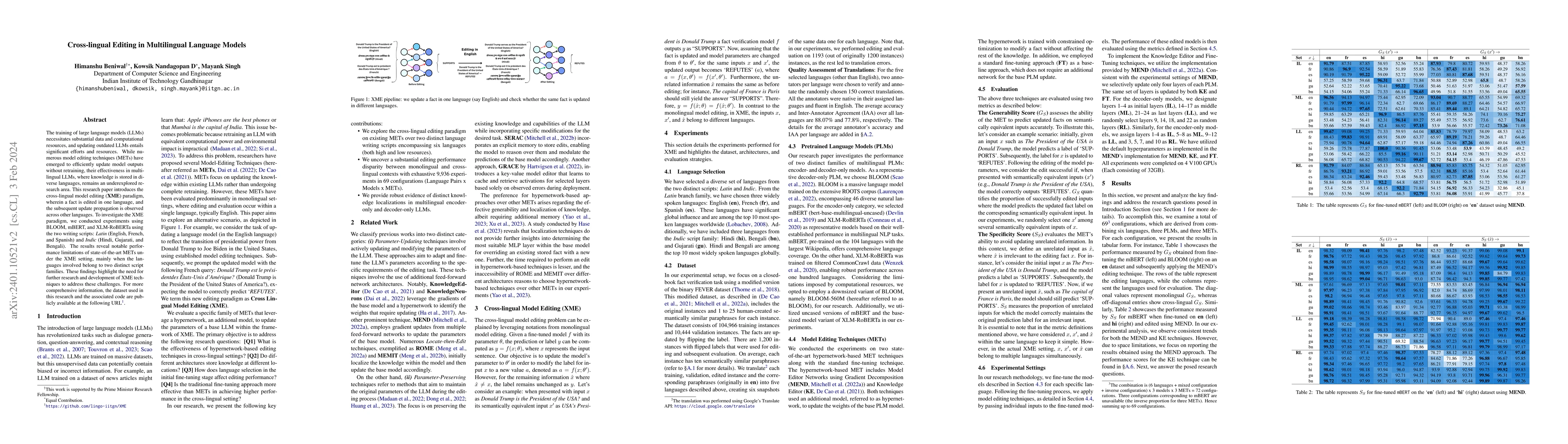 Thumbnail for Cross-lingual Editing in Multilingual Language Models