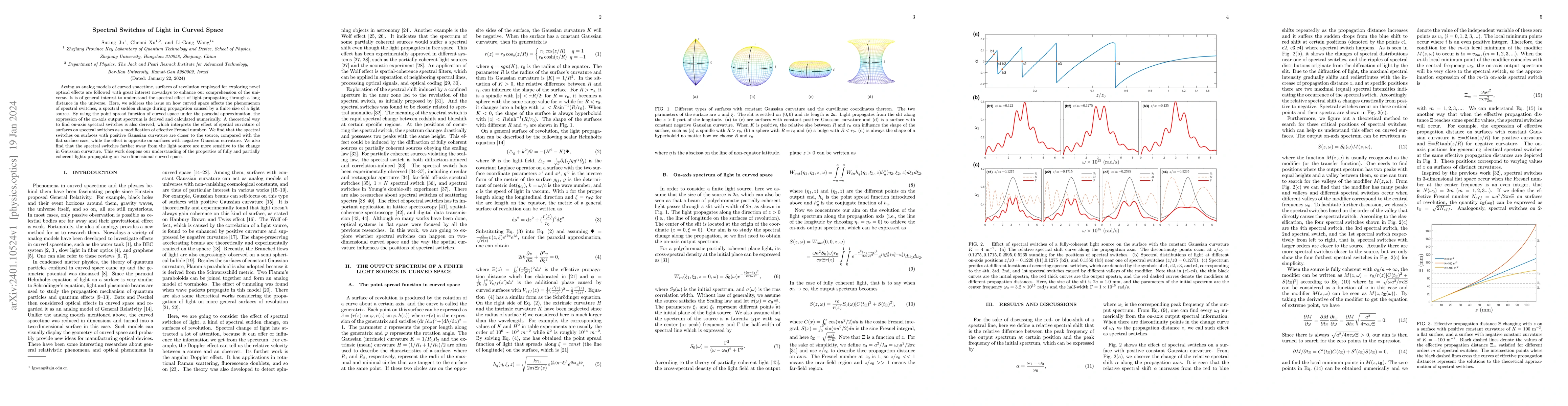 Thumbnail for Spectral Switches of Light in Curved Space