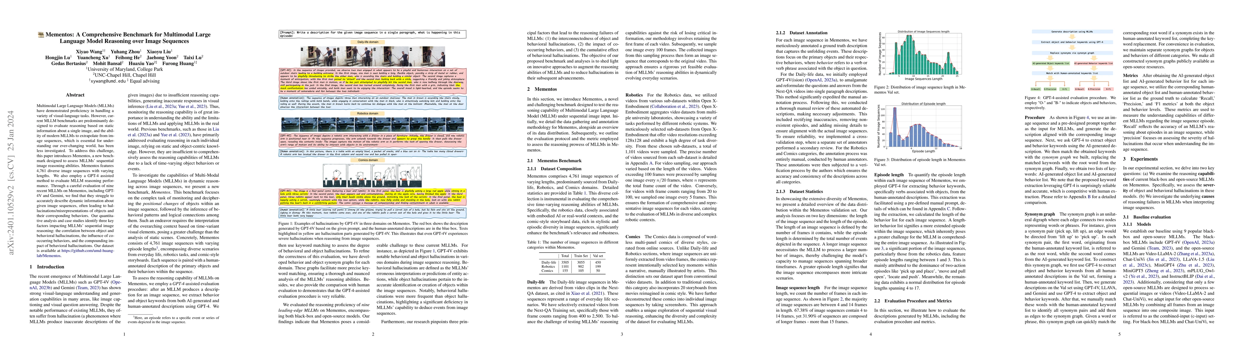 Thumbnail for Mementos: A Comprehensive Benchmark for Multimodal Large Language Model
  Reasoning over Image Sequences