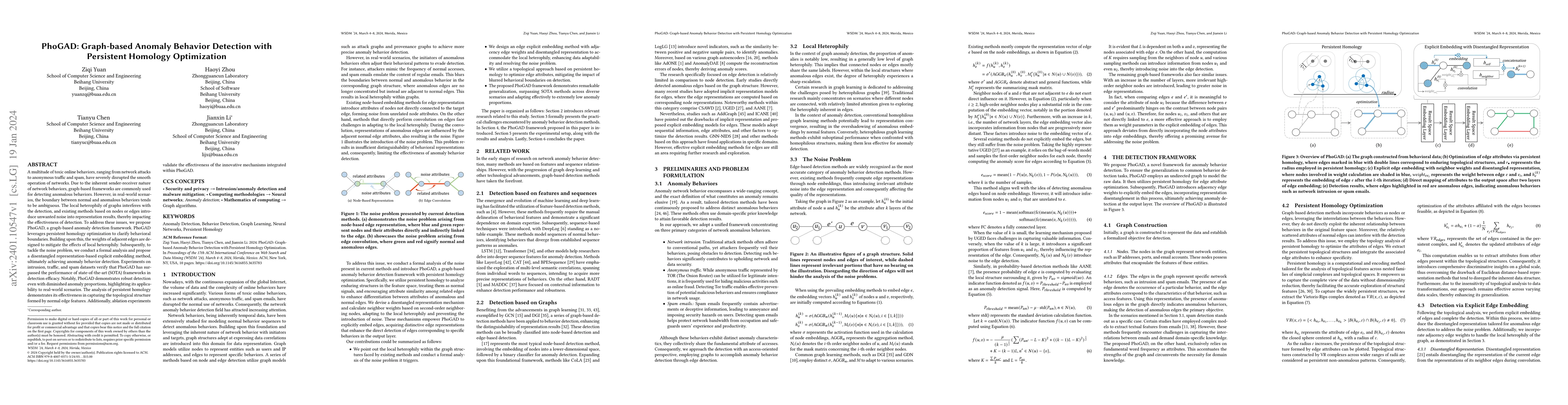 Thumbnail for PhoGAD: Graph-based Anomaly Behavior Detection with Persistent Homology
  Optimization