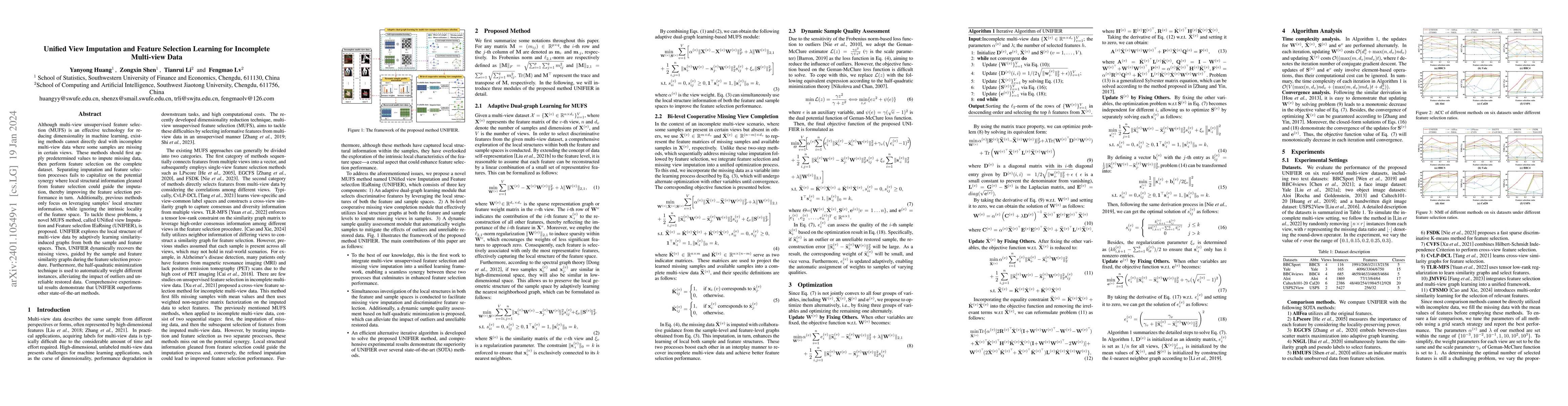 Thumbnail for Unified View Imputation and Feature Selection Learning for Incomplete
  Multi-view Data