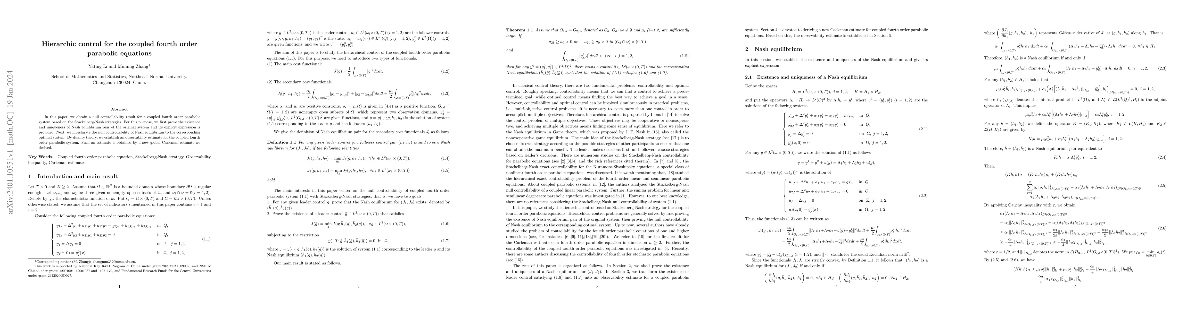Thumbnail for Hierarchic control for the coupled fourth order parabolic equations