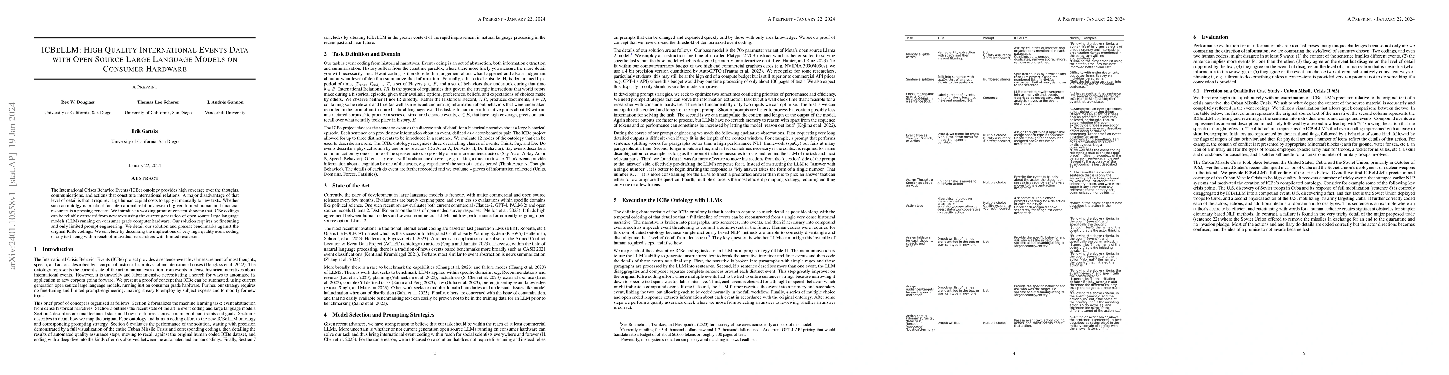 Thumbnail for ICBeLLM: High Quality International Events Data with Open Source Large
  Language Models on Consumer Hardware