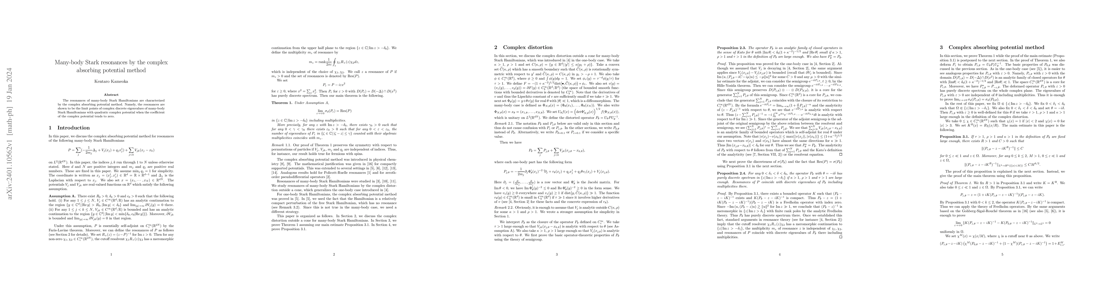 Thumbnail for Many-body Stark resonances by the complex absorbing potential method