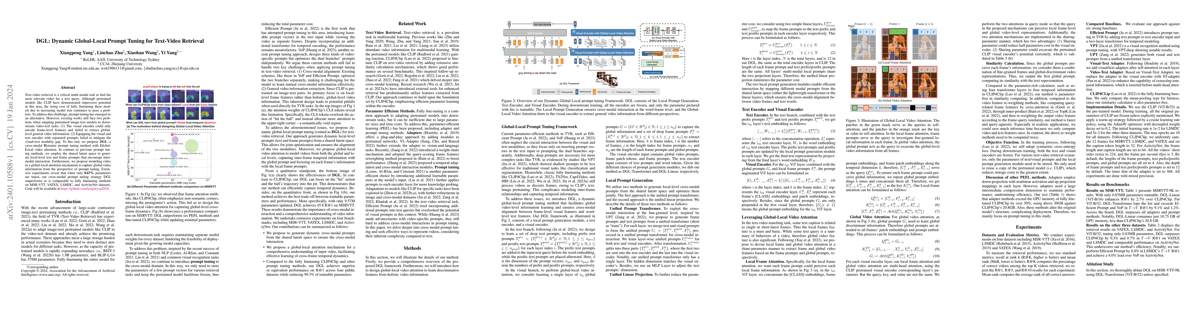 Thumbnail for DGL: Dynamic Global-Local Prompt Tuning for Text-Video Retrieval