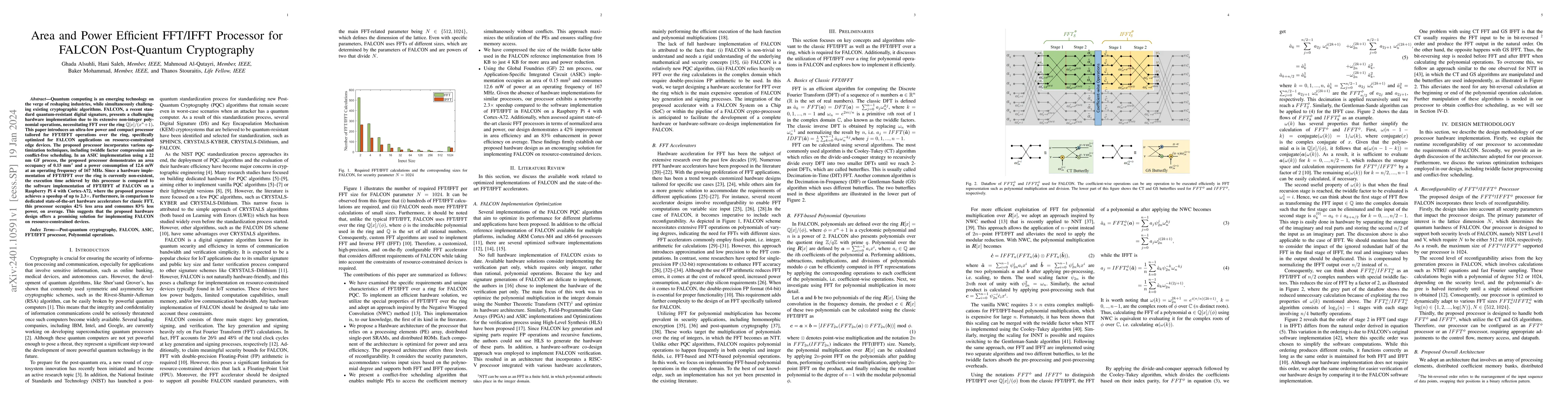 Thumbnail for Area and Power Efficient FFT/IFFT Processor for FALCON Post-Quantum
  Cryptography